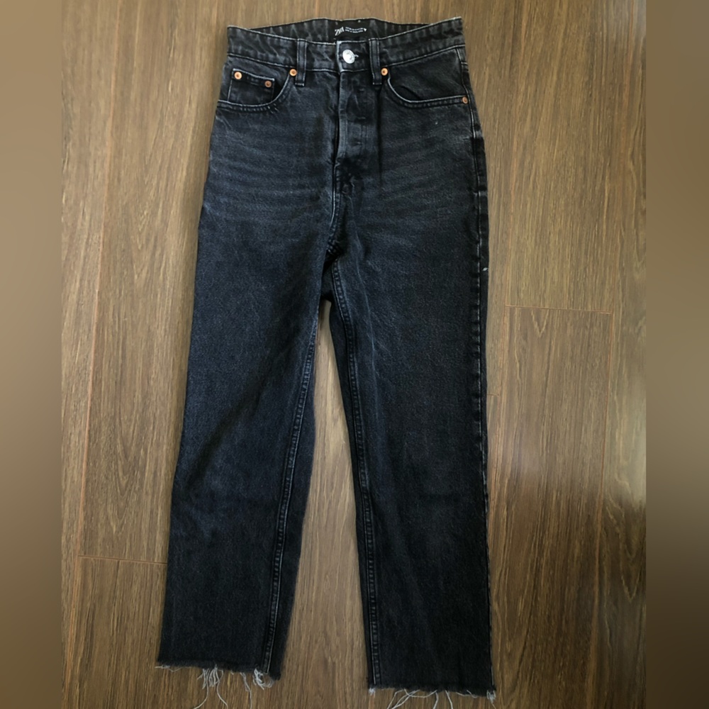 Zara black mom jean size 2